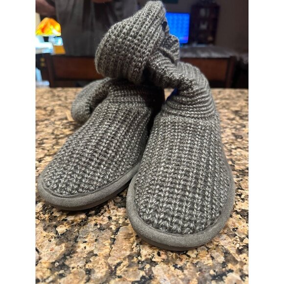 BEARPAW Knit Tall Gray II Boots Size 7 - Picture 2 of 5